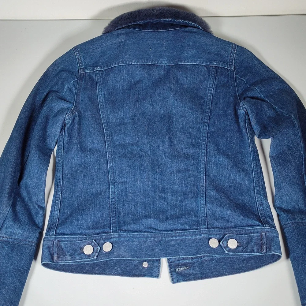 J. Crew Retro‎ Denim Jacket with Faux Fur XXS